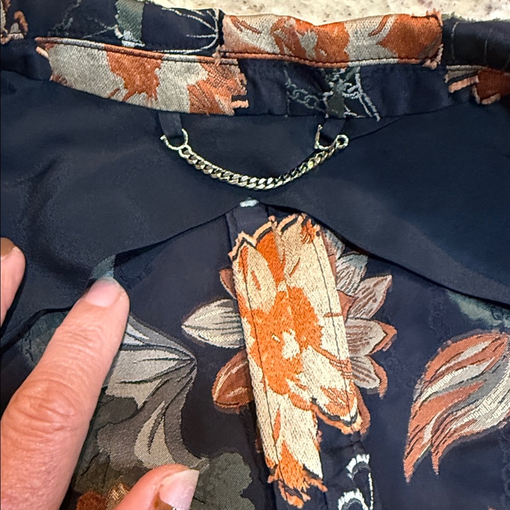Salvatore Ferragamo Black Orange Floral Jacquard Blazer Silk Jacket IT 38 US 2”. - Picture 6 of 11